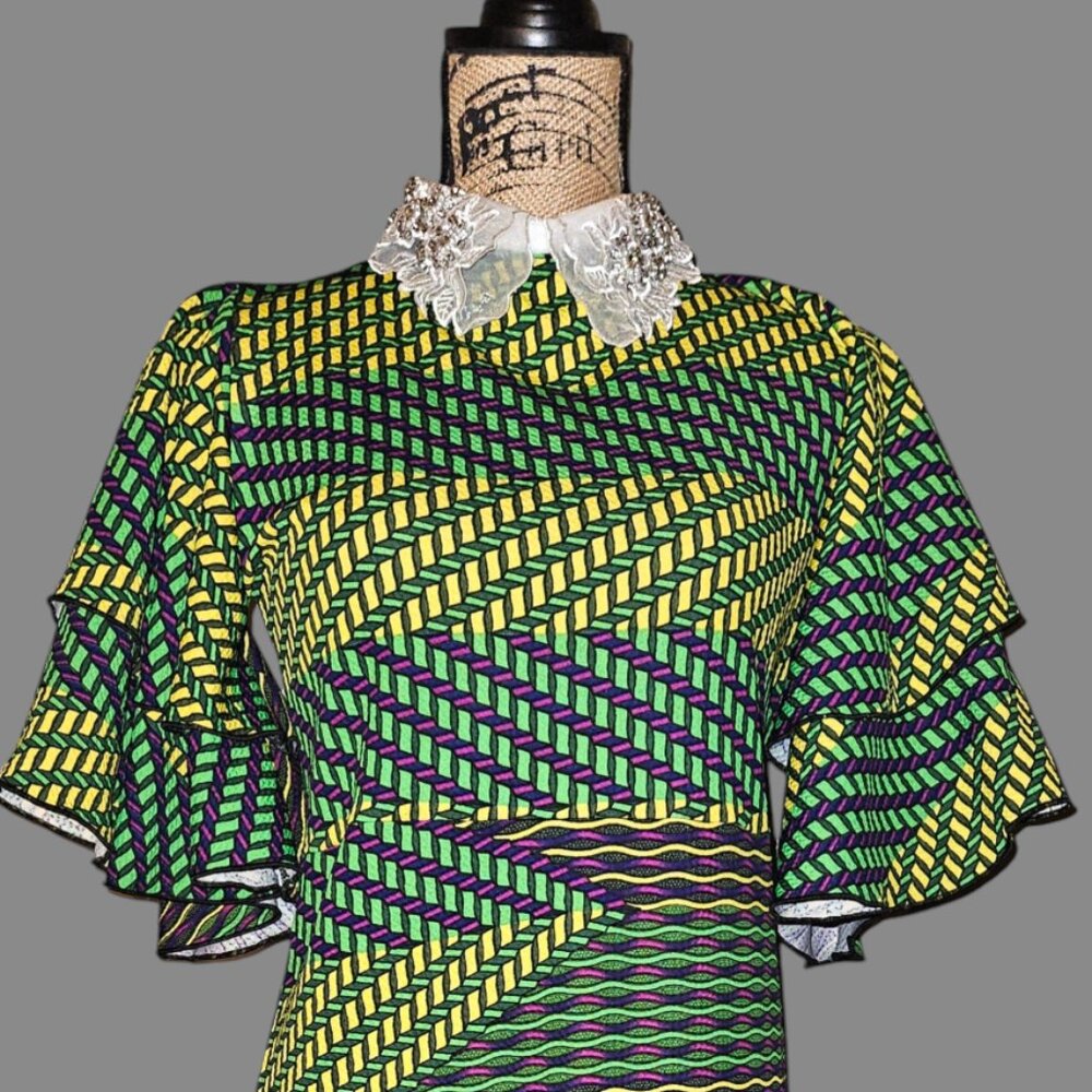 African Bodycon Style Midi Dress
